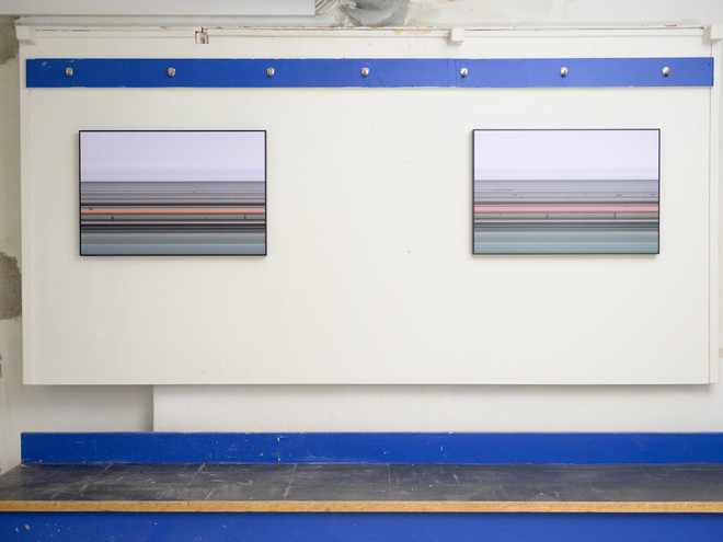 TimeScape No.1 (2019). Photography. Exhibited in the locker room of Lademoen Kunstnerverksteder. Photo: Daniel Hansen.