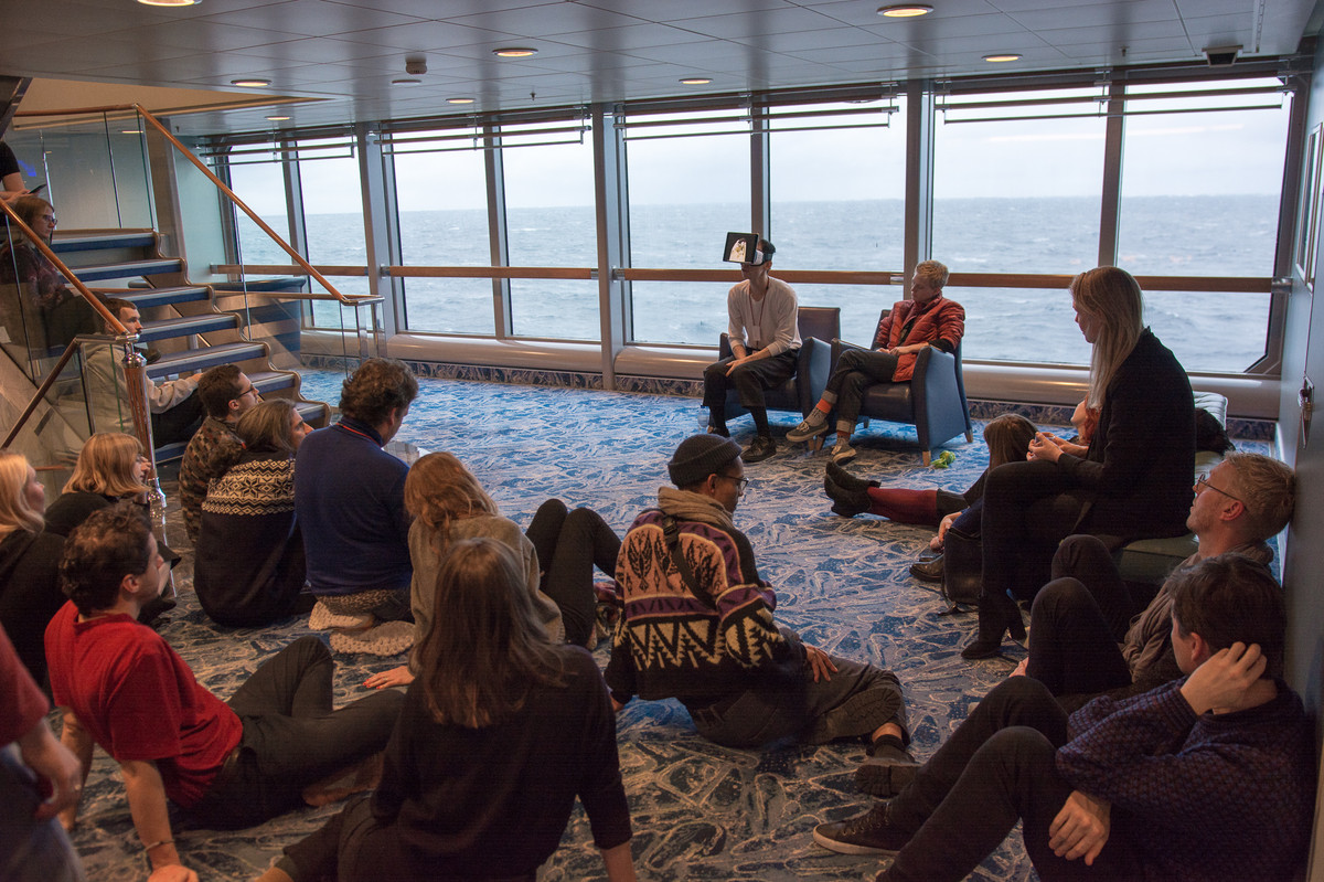 Performance by Daisuke Kosugi aboard Hurtigruten. Photo: Laimonas Puisys