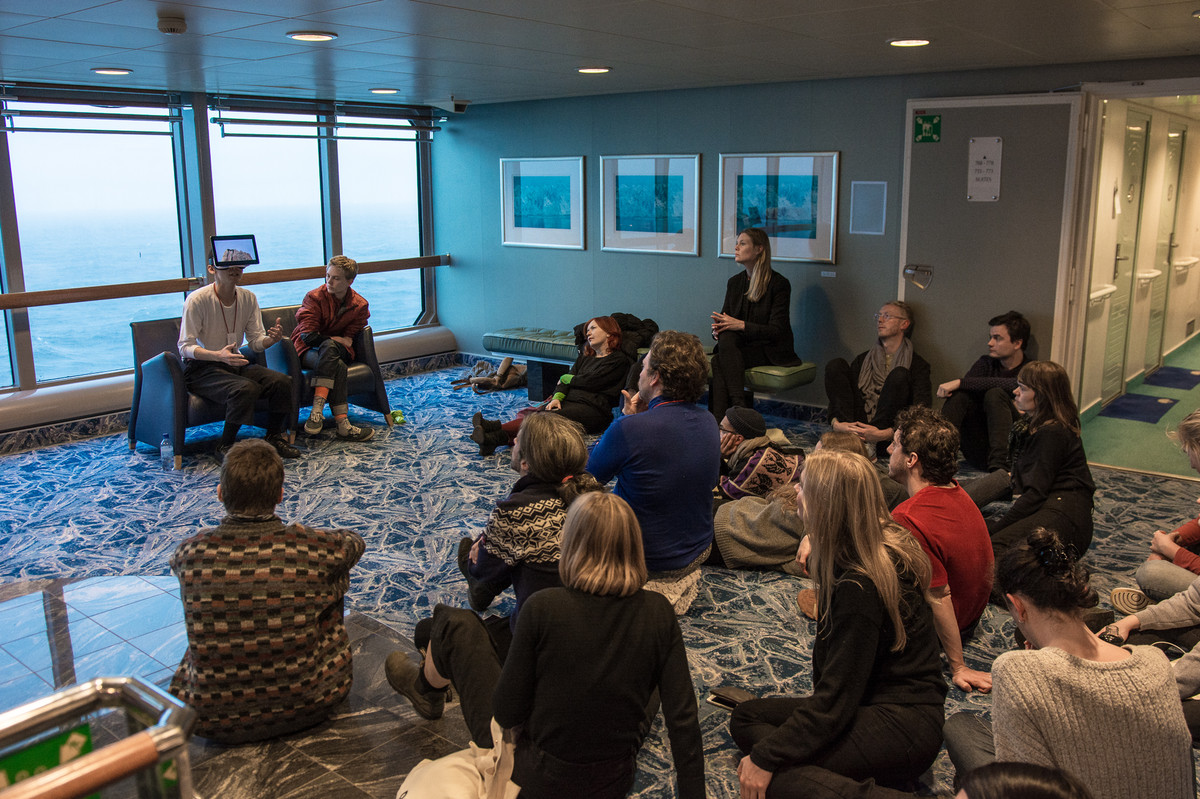 Performance by Daisuke Kosugi aboard Hurtigruten. Photo: Laimonas Puisys