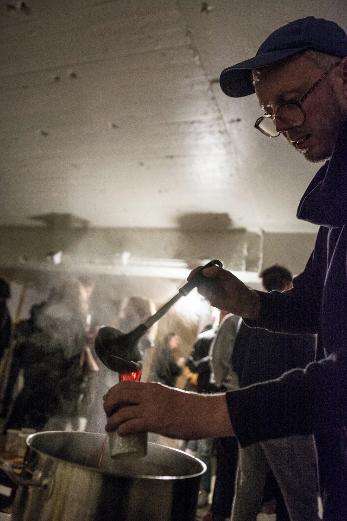 Kenneth Varpe head of digital presentation serving up hot drinks pre-performance.