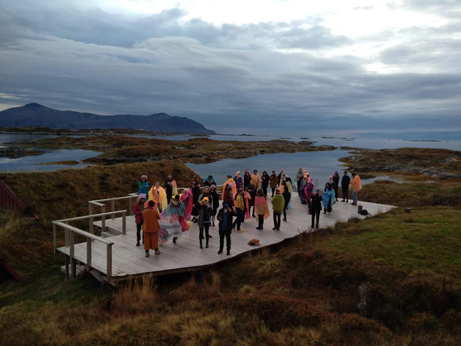 Participatory performance by Kiyoshi Yamamoto, Håholmen 2019.