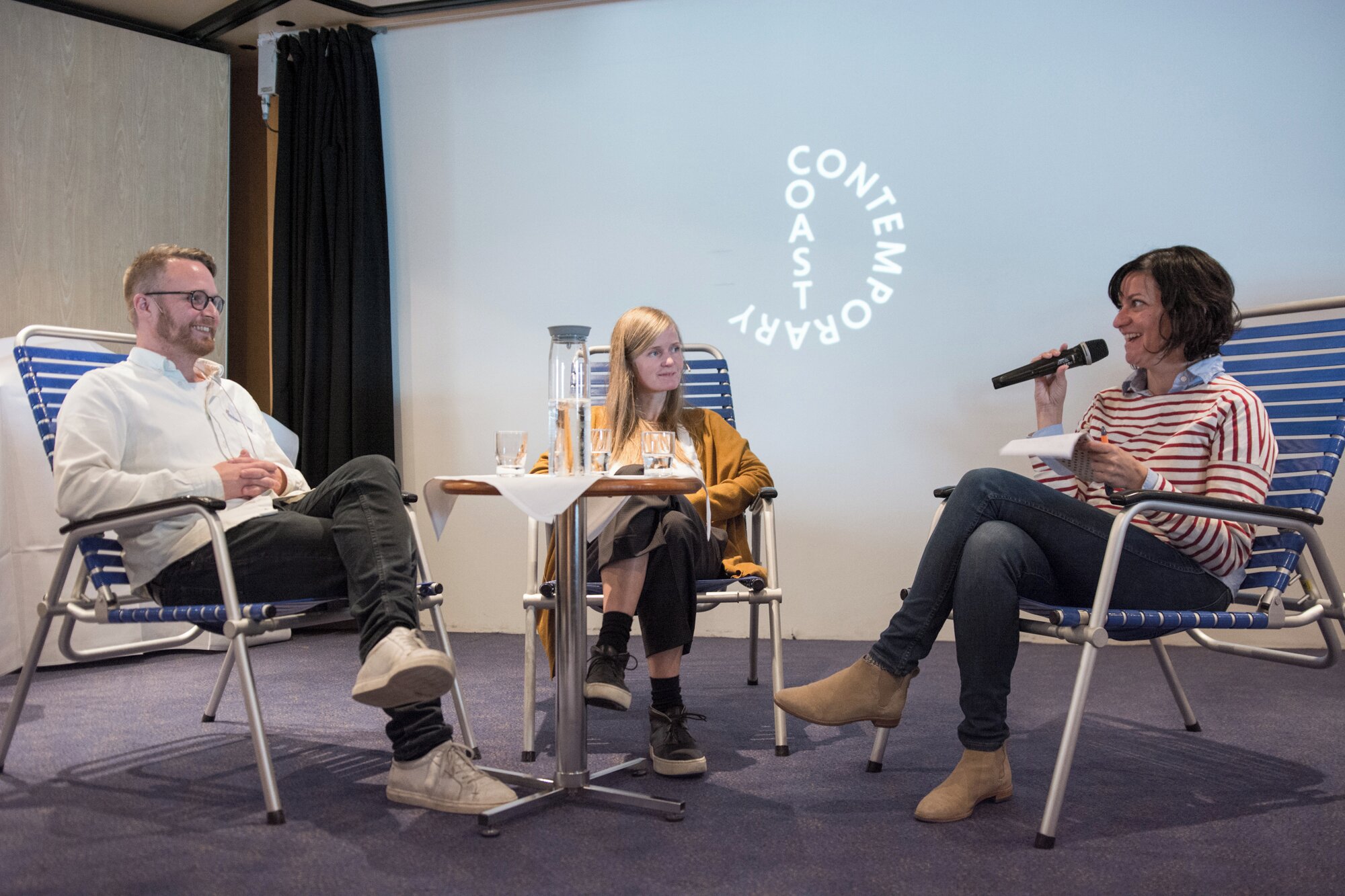 Jan Freuchen, Toril Johannesen and Orit Gat in conversation. Photo: Laimonas Puisys.