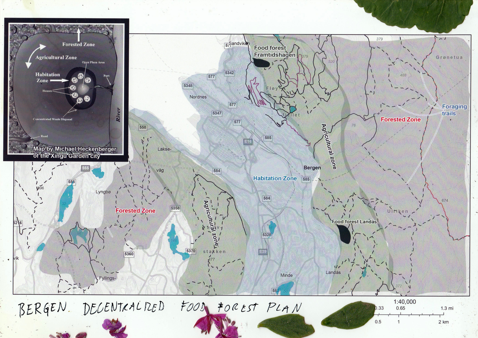 Decentralized food forest plan by Lars Holdhus.