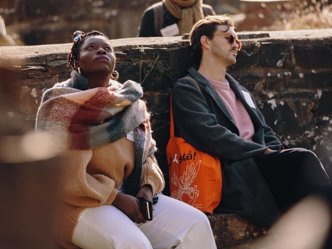 Listening session in the monastery ruins at Hovedøya island, in the Oslo fjord. Photo: Jan Khur.