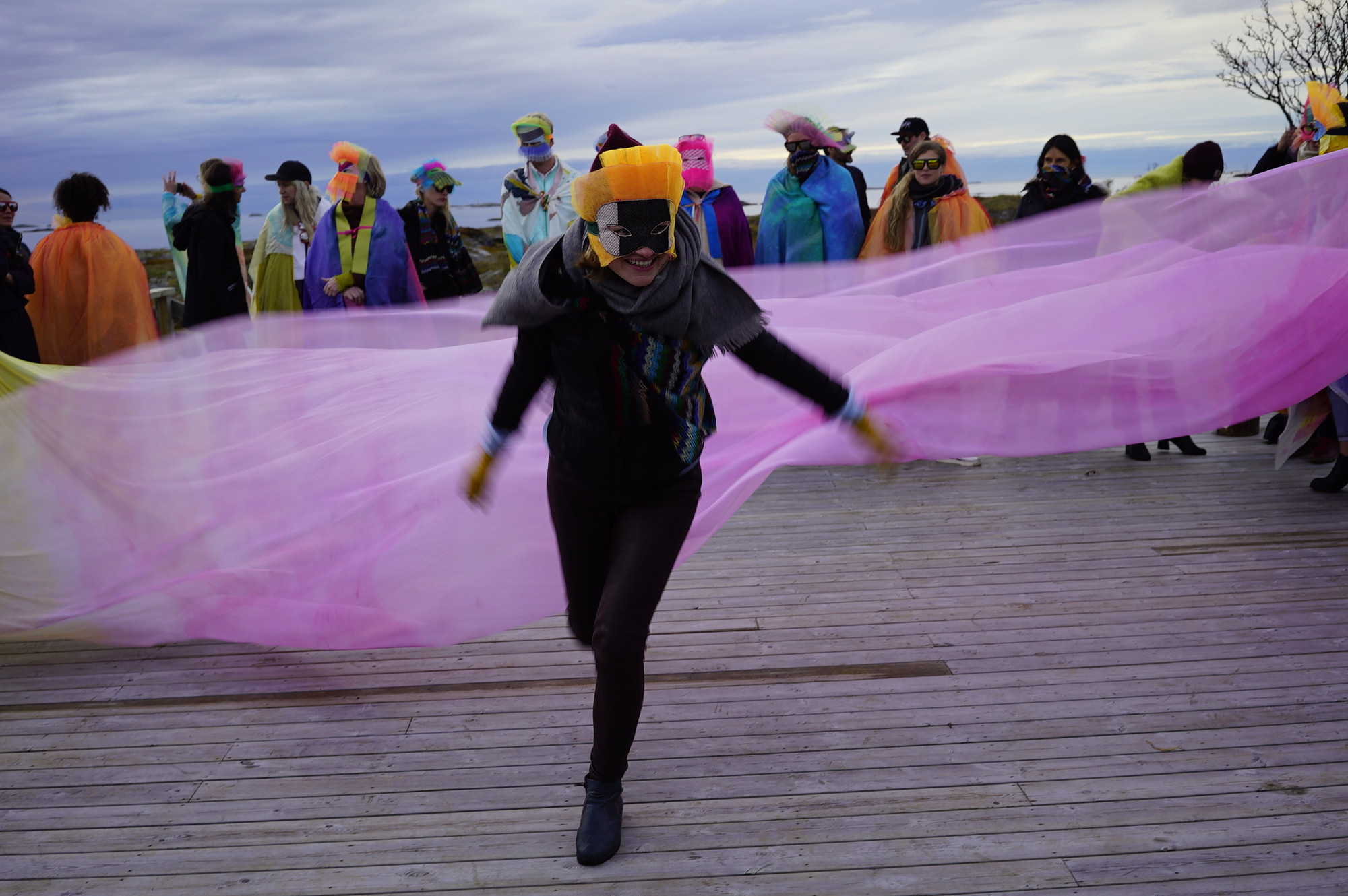 Participatory performance by Kiyoshi Yamamoto at Håholmen, 2019. Photo: Kobie Nel.
