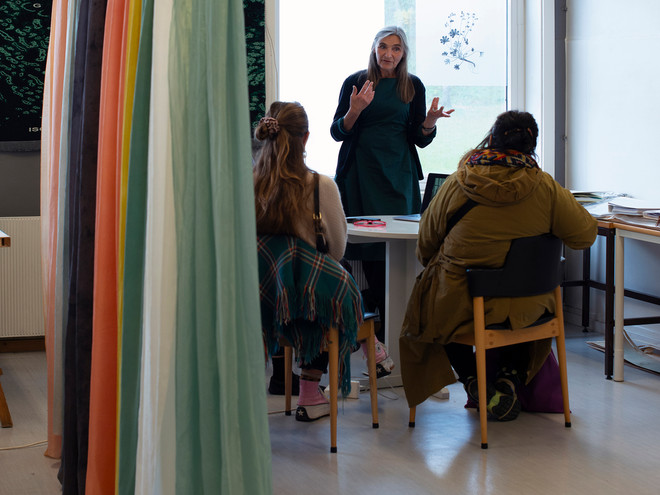 Hilde Hauan Johnsen in her studio during our visit. 