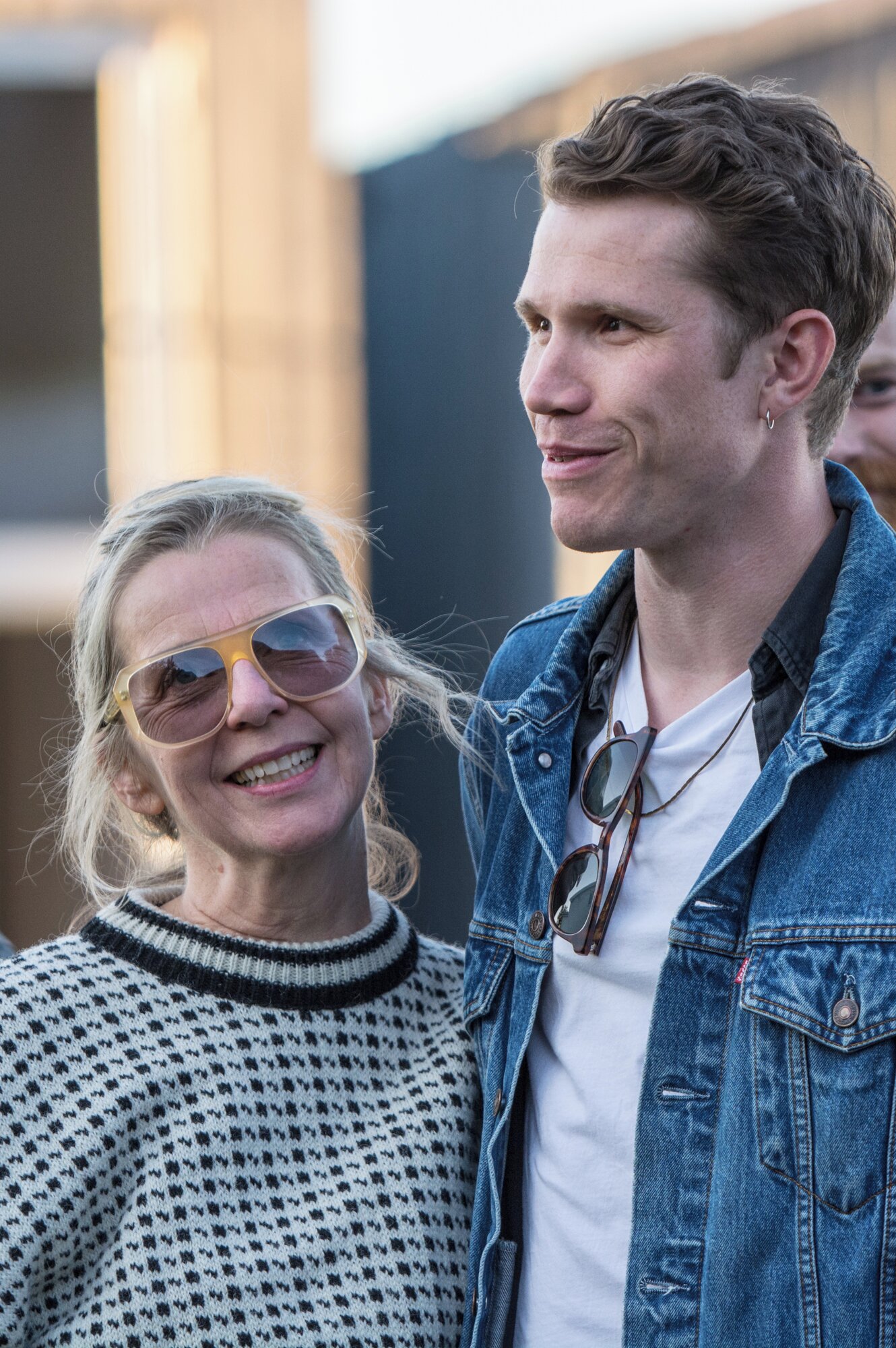 A K Dolven with visiting artist Jon Benjamin Tallerås at Studio Kvalnes. Photo: Laimonas Puisys.