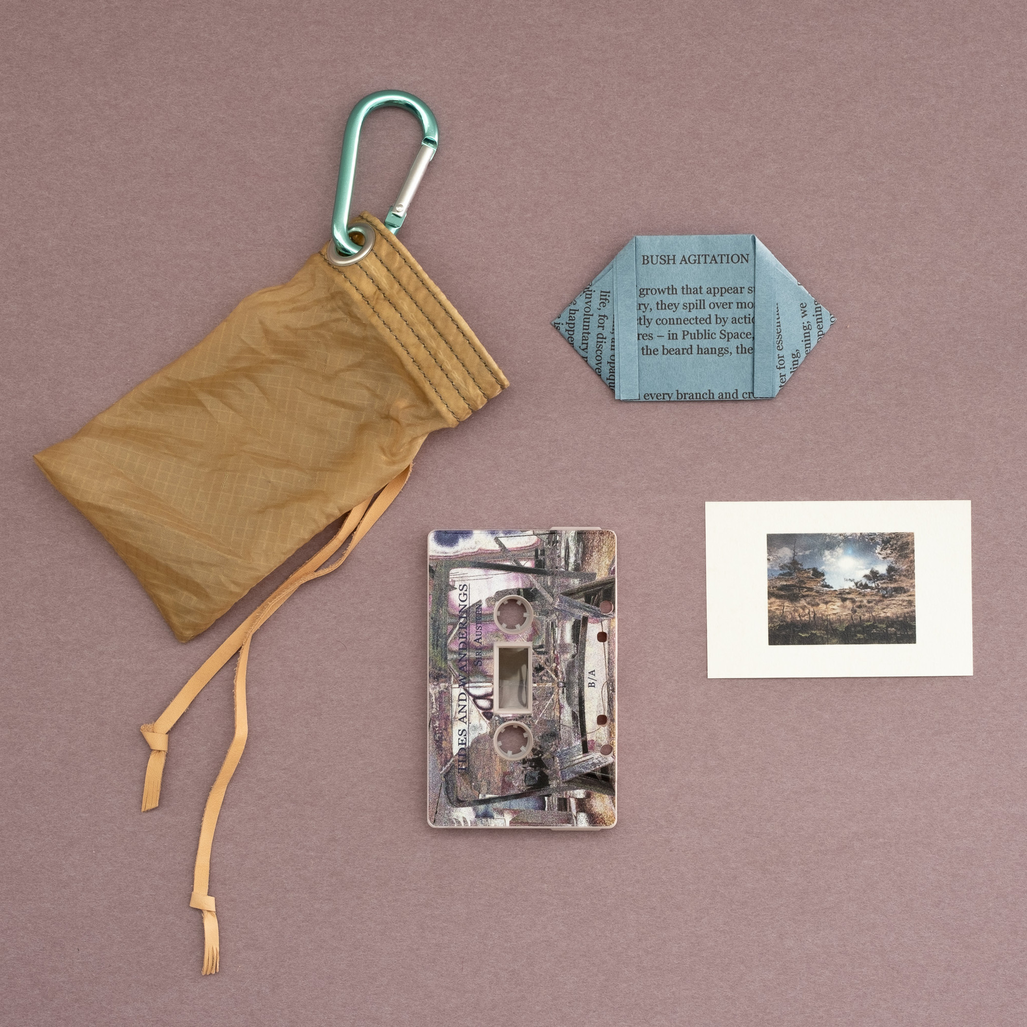 Tides and Wanderings, sound publication reflecting on concepts such as movement, navigation, coexistence and polyphony. Published by Breton Casette 2024. Photo: Erik Mowinkel