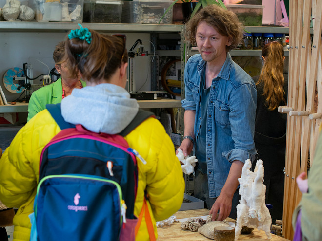 Kåre Alexander Grundvåg in his studio during our visit.