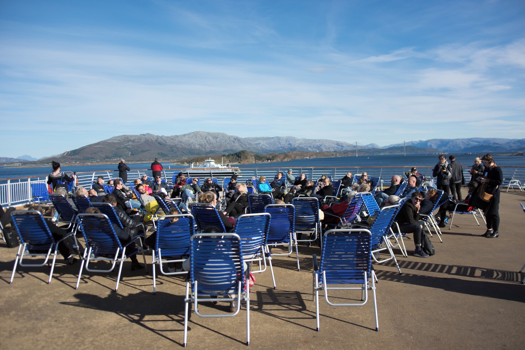 Tori Wrånes "Troll Song" performance on deck. Photo: Laimonas Puisys.