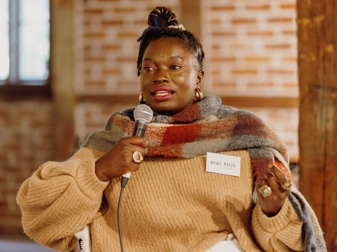 Nicole Rafiki in conversation with Maria Pasenau at Hovedøya. 