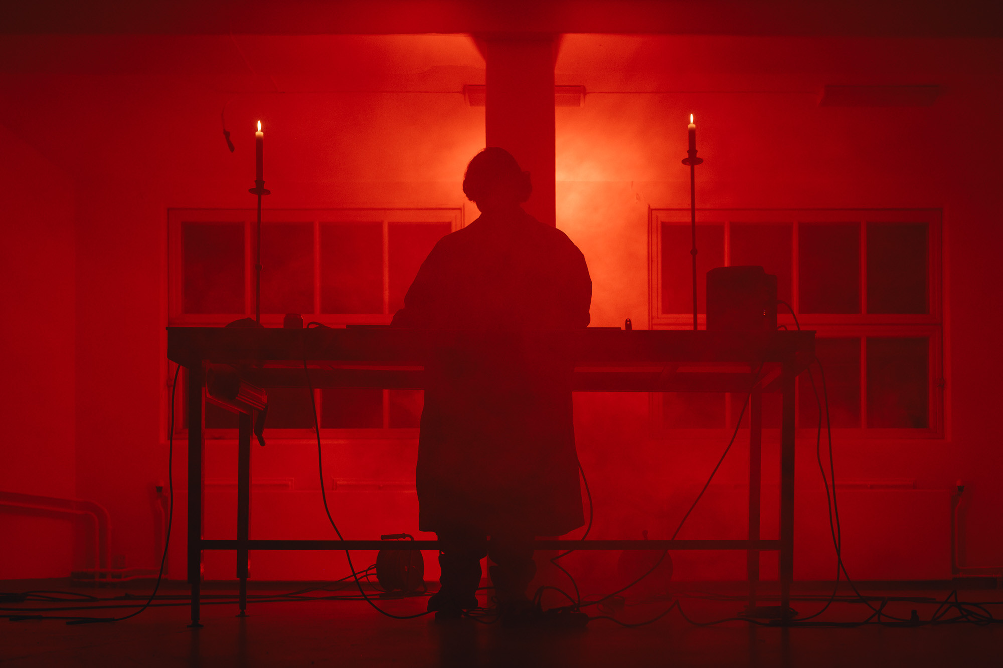 Ilavenil Vasuky Jayapalan performing இனப ெகாைல ம ம பறப ஒலி நிைன சி ன /  sonic monument of genocide and rebirth, as a part of Mutant Prospects at Velferden. Photo by Tiny productions for Coast Contemporary. 