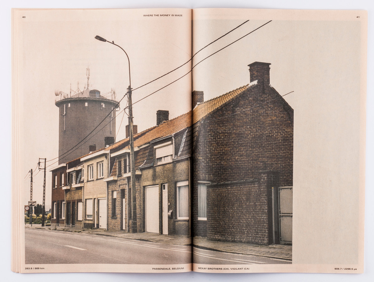 Publication: Where the money is made (salmon newsprint, 48 pages, 2017). With contributing texts by Sophie Dyer, Alexandre Laumonier and Joost Dobber. Graphic design by Titus Knegtel.
